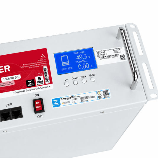 Bateria Solar de Lítio Unipower UPLFP48100-EN 4,8kWh 48V 100Ah LiFePO4