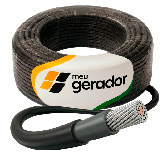 Cabo Solar Proteção UV 50 Metros 4mm Preto CABEL