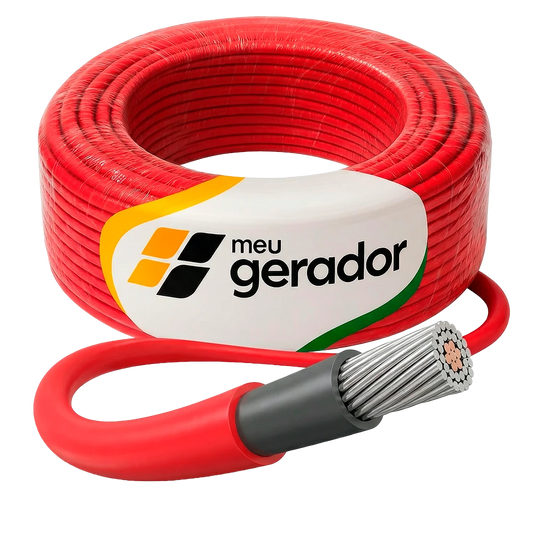 Cabo Solar Proteção UV 25 Metros 4mm Vermelho CABEL