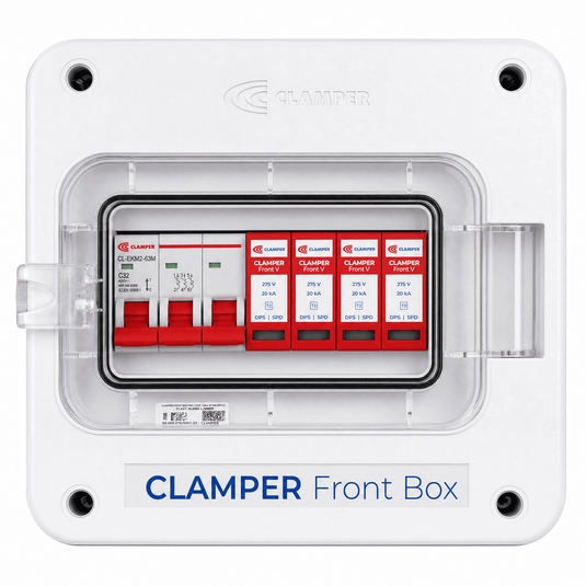 Clamper Front Box Inversor Trifásico 380V até 15KW CA 275V 20KA 3P 32A IP65