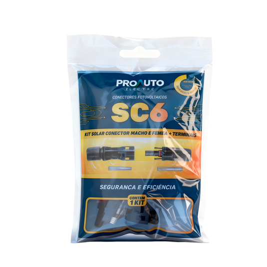 Kit Conector Mc4 PROAUTO Macho + Fêmea PROAUTO