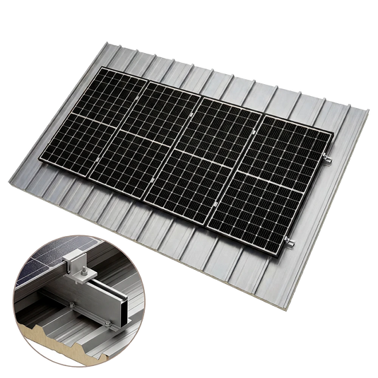Estrutura de Energia Solar Para Telha Metálica 55cm Perfil Alto Para 4 Placas PRATYC