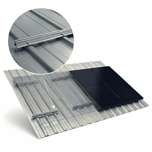 Estrutura de Energia Solar Para Telha Metálica 55cm Para 4 Placas PRATYC