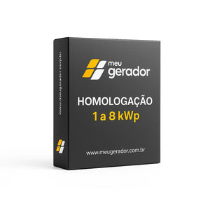 Homologação Energia Solar Fotovoltaico de 1 a 8kWp (200 a 1000kWh/mês)