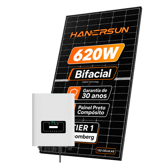 Kit Energia Solar Ongrid 2000kWh Mês 14,88kWp 24 Painel Bifacial Sunova 620W Inversor Deye 15kW Trifásico 220V 2MPPT DEYE
