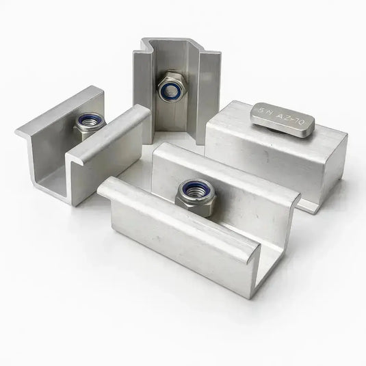 Estrutura de Energia Solar Para Telha Metálica 55cm Perfil Alto Para 4 Placas PRATYC