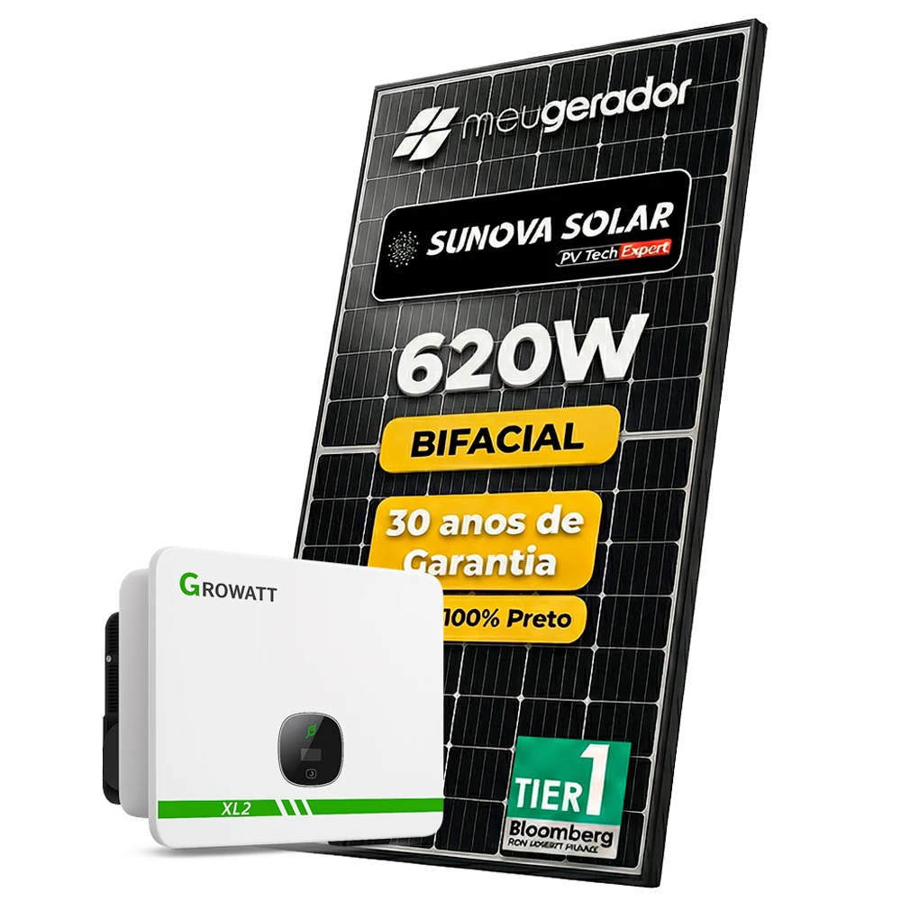 Kit Energia Solar Ongrid 4150kWh Mês 31kWp 50 Painel Bifacial Sunova 6
