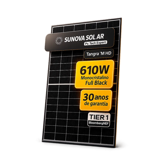 Painel Solar Sunova 610W SS-610-66MDH-G11(T) Monocristalino Half Cell N-Type SUNOVA