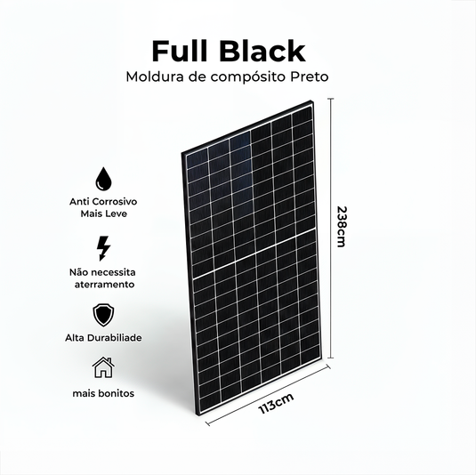 Kit Energia Solar Ongrid 400kWh Mês 3,05kWp 5 Painel Sunova 610W Inversor Growatt 3kW X2 220V 1MPPT GROWATT