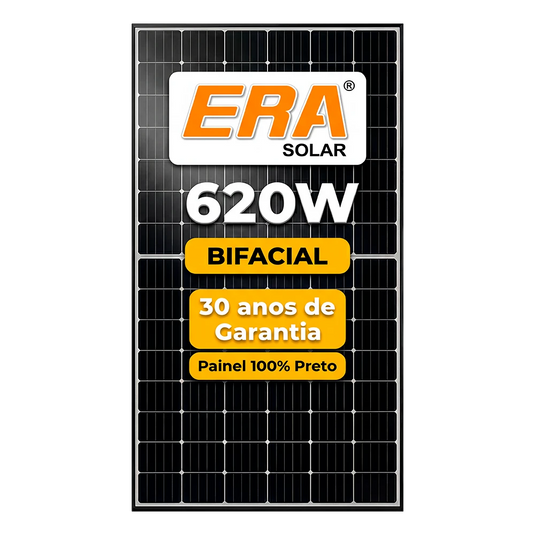 Painel Solar 620w Bifacial Preto Era Monocristalino Halfcell Ntype 132 Células ERA