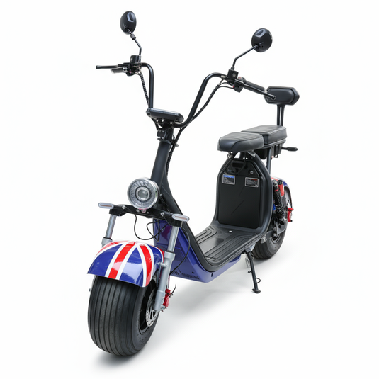 Scooter Elétrica Mymobi 2000W 20Ah 60V Estampado Inglaterra até 50km/h até 2 Pessoas MYMOBI