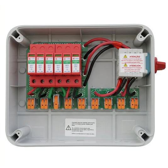 String Box Clamper 1000V 4 Entradas 2 Saídas 4E/2S 20A ou 2 Entradas 2 Saídas 2E/2S em 32A ou 4E/4S em 20A CLAMPER