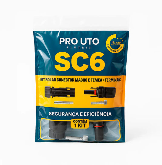 Kit Conector Mc4 PROAUTO Macho + Fêmea PROAUTO