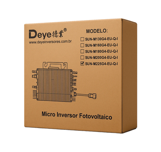 Microinversor Solar Deye Ongrid 2,25kW M225G4-EU-Q0 220V 4MPPT Monitoramento Wifi DEYE