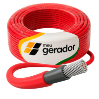 Cabo Solar Proteção UV 25 Metros 4mm Vermelho