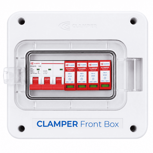 Clamper Front Box Inversor Trifásico 380V até 20KW CA 275V 20KA 3P 40A IP65