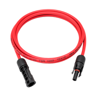 Cabo Solar Extensor Vermelho 3 metros com MC4 Climpado