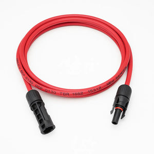 Cabo Solar Extensor Vermelho 3 metros com MC4 Climpado