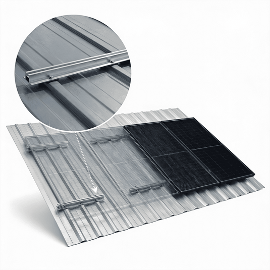 Estrutura de Energia Solar Para Telha Metálica 55cm Para 4 Placas PRATYC