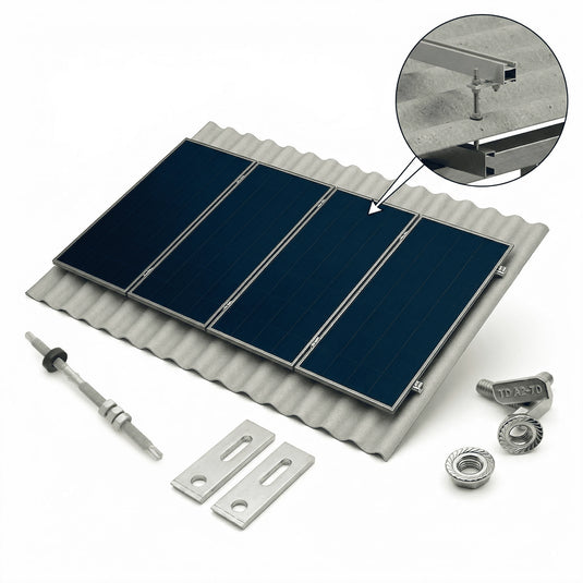 Estrutura de Energia Solar 1,20m Telha Fibrometal Geomet Para 4 Placas PRATYC