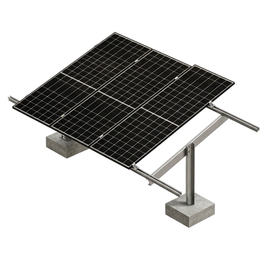 Estrutura de Fixação p/ 4 Painel Solo [Exclusivo com Kit Solar] MEUGERADOR