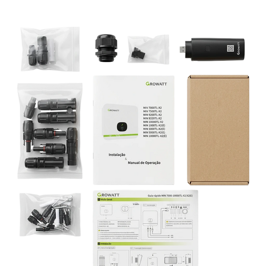 Inversor Solar Growatt Ongrid 8kW X2 MIN8000TL-X2 220V 3MPPT Monitoramento Wifi C/ AFCI GROWATT