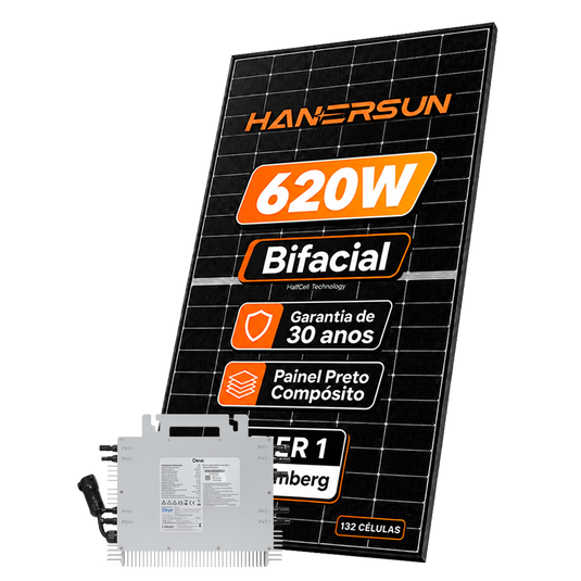 Kit Energia Solar Ongrid 1550kWh Mês 11,78kWp 19 Painel Bifacial Sunova 620W MicroInversor Deye 11,25kW 220V 20MPPT DEYE