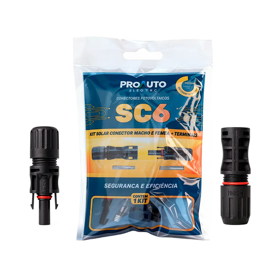 Kit Conector Mc4 PROAUTO Macho + Fêmea PROAUTO