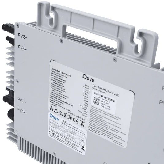 Microinversor Solar Deye Ongrid 2,25kW M225G4-EU-Q0 220V 4MPPT Monitoramento Wifi DEYE