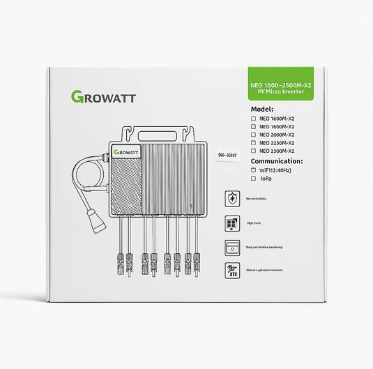 Microinversor Solar Growatt Neo 2,25kw2250M-X2 Mono 220V 4MPPT Monitoramento Wifi GROWATT