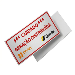 Placa Cuidado Geração Distribuída – Copel 21x10 cm