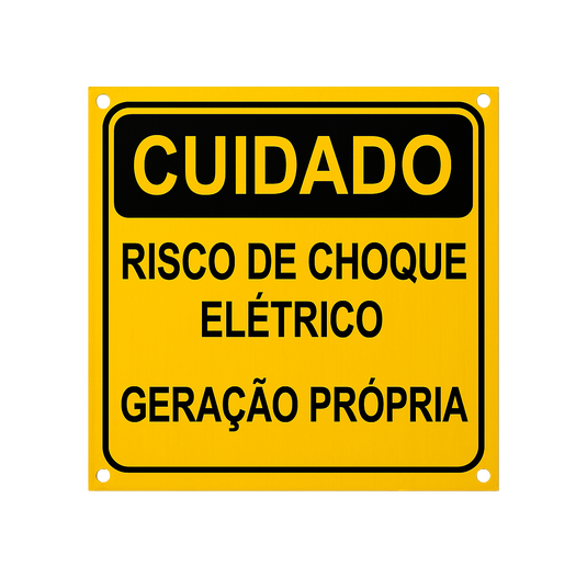 Placa Cuidado Geração Própria 13x13cm