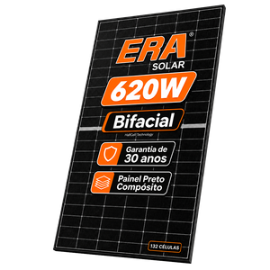 Painel Solar 620w Bifacial Preto Era Monocristalino Halfcell Ntype 132 Células