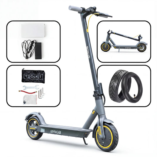 Patinete Elétrico 350W Mymobi Mb350-Pro Bat 36V 10Ah Cinza/Amarelo até 30km/h MYMOBI