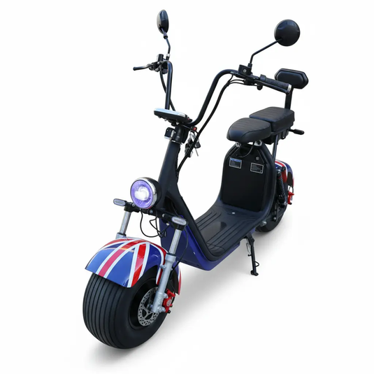 Scooter Elétrica Mymobi 2000W 20Ah 60V Estampado Inglaterra até 50km/h até 2 Pessoas MYMOBI