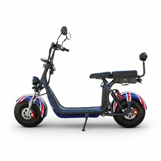 Scooter Elétrica Mymobi 2000W 20Ah 60V Estampado Inglaterra até 50km/h até 2 Pessoas MYMOBI