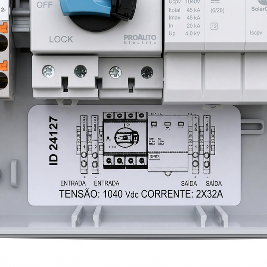 String Box ProAuto 2 Entradas 1 Saída 1040V 32A SBC-1E/2E-1S/2S-32A-1040VCC PROAUTO